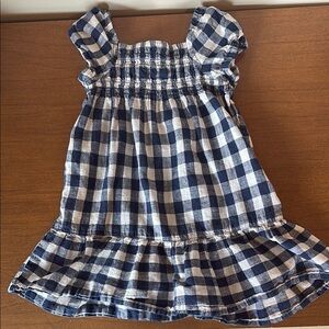 Blue and White Checkered Kids Dress